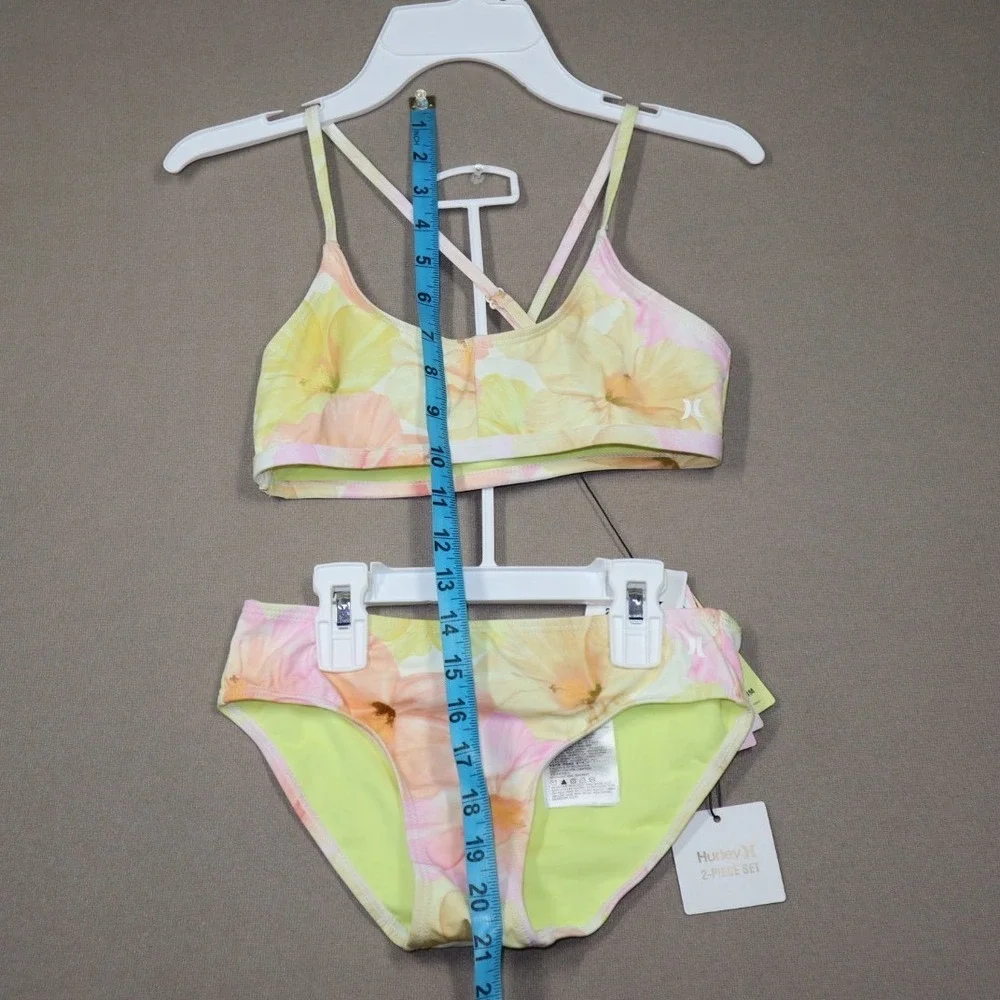 Hurley Girls' Carissa Moore Bikini in Aloha Hibiscus, Nylon, Size Medium‎